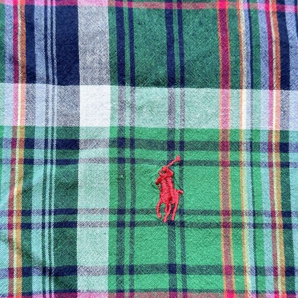 Ralph Lauren Shirt Men XL Blak Green Plaid Short Sleeve Preppy 90s Retro Cotton - Picture 6 of 7